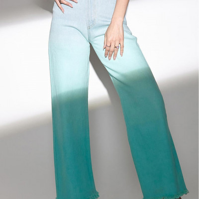 Women Blue Flared High-Rise Light Fade Jeans