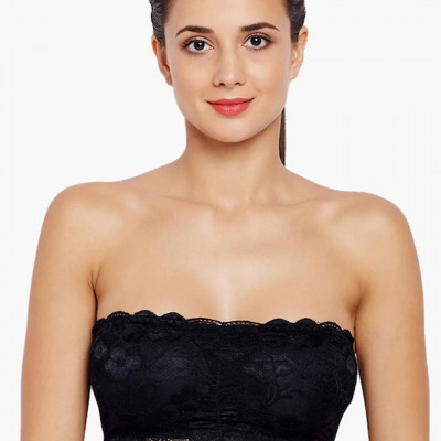 Black Solid Non-Wired Lightly Padded Bra