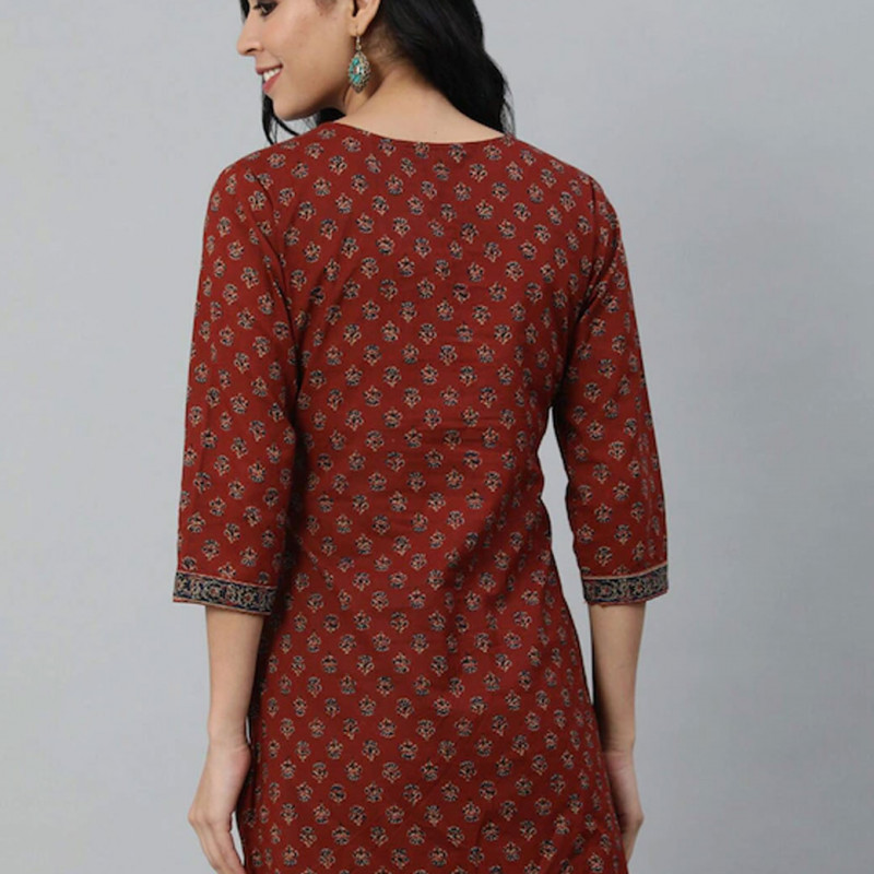 Women Maroon Printed Tunic