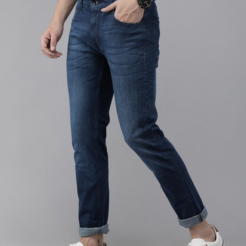 Men Blue Fit Low-Rise Light Fade Stretchable Jeans