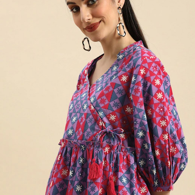 Purple and pink regular Tops